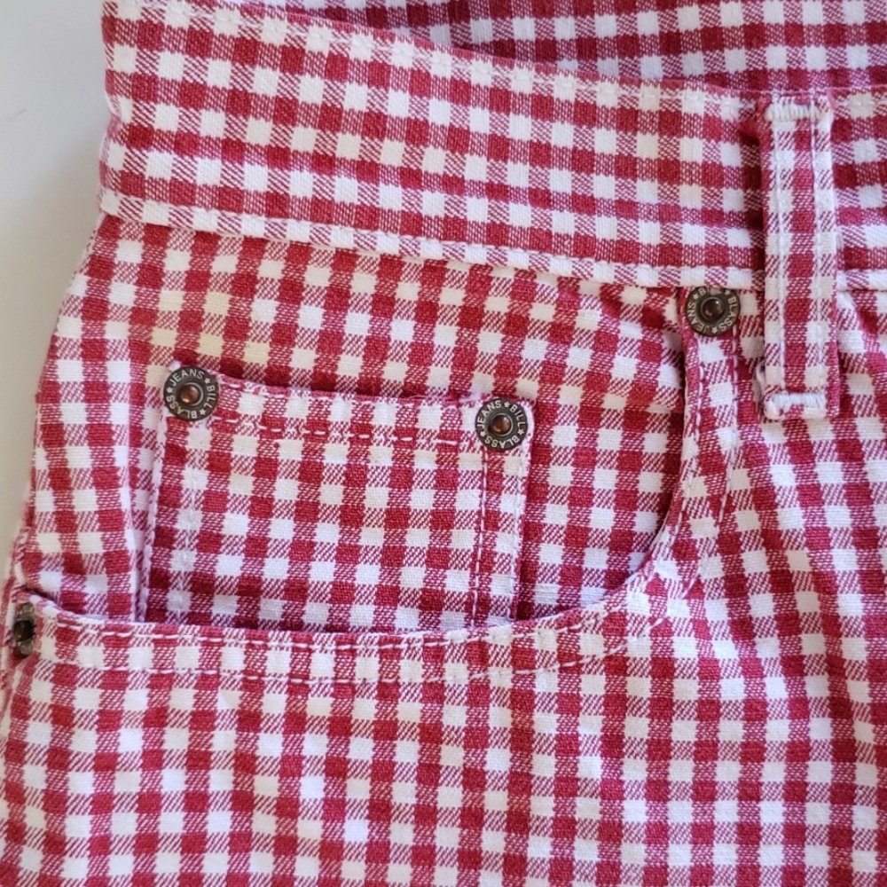 Bill Blass vintage red & white gingham shorts 10P - Picture 5 of 6
